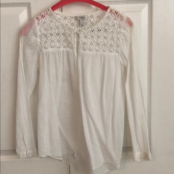 JCREW - White blouse w/ beautiful shoulder detail - Picture 3 of 6